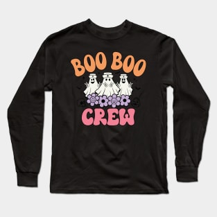 Boo Boo Crew Nurse Shirts Halloween Nurse Shirts for Women Long Sleeve T-Shirt